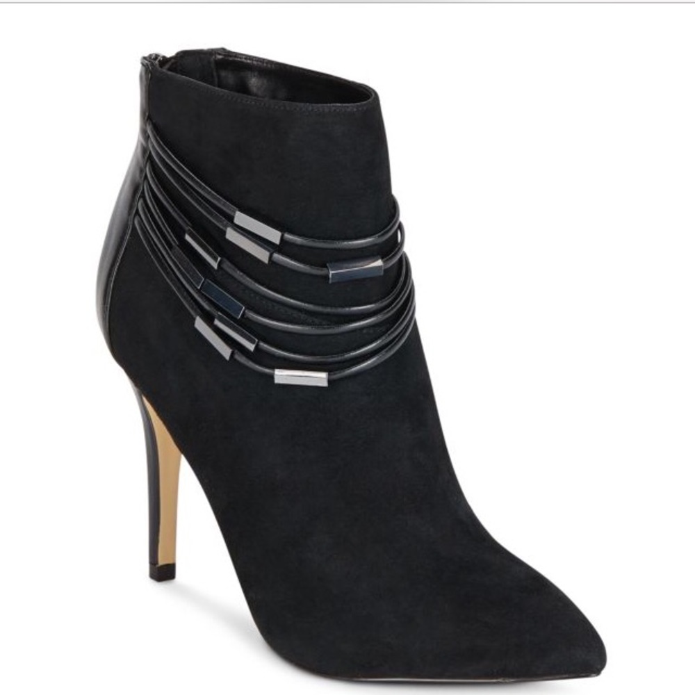 Saks Fifth Avenue black suede booties